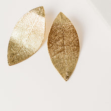 Load image into Gallery viewer, Sheinelle Jones earrings TODAY SHOW botanical earrings made from real plants quina gold silver botanical jewelry