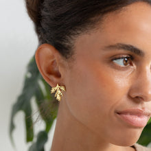 Load image into Gallery viewer, gold parsley leaf earrings