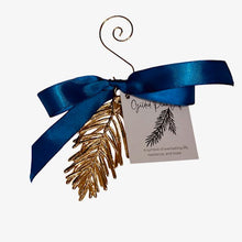 Load image into Gallery viewer, Pine Needles needle holiday ornament gold

