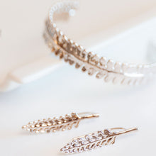 Load image into Gallery viewer, lavender cuff bracelet and earrings silver and rhodium 
